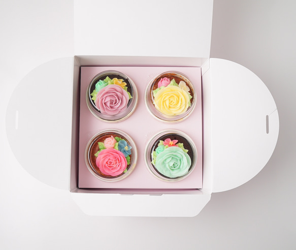 食べられるお花のカップケーキ【4個セット】 5枚目の画像