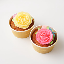 食べられるお花のカップケーキ【4個セット】 3枚目の画像