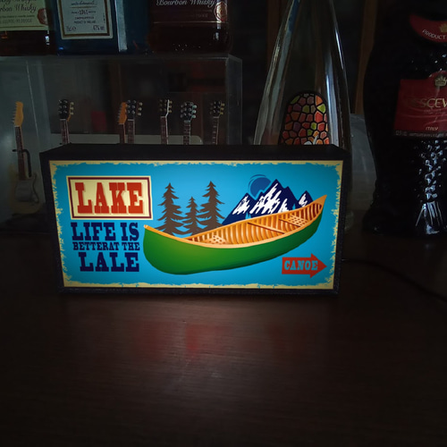 アウトドア キャンプ 湖 カヌー フィールド アメリカン サイン