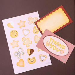 こんがり手作りクッキーポストカード＆ミニカードセット 1枚目の画像