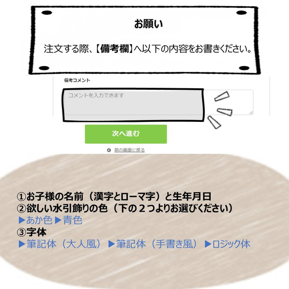 【フレームなし】字体と色が選べる！水引季節の命名書（めいめいしょ）ポスター【３月】 7枚目の画像