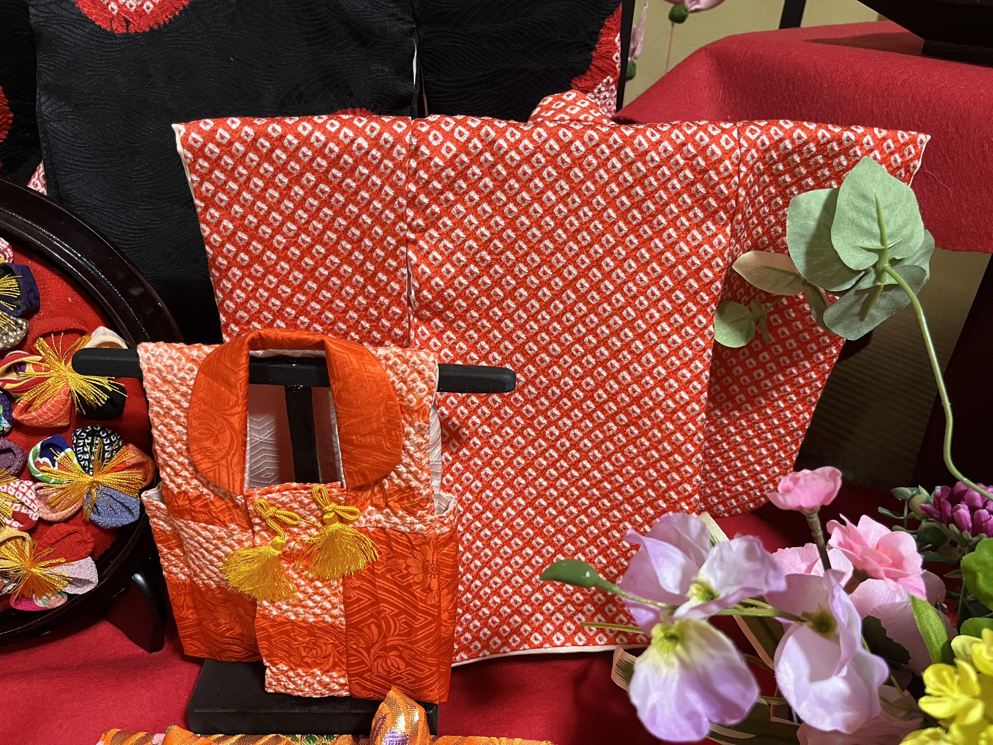 手作り振り袖と被布コートのセット