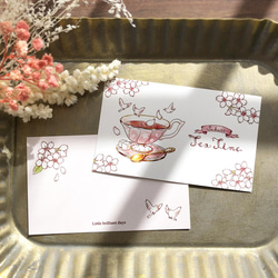 Message Card ”SakuraTea”《8sheets》｜紅茶桜ティーポット メッセージカード 3枚目の画像