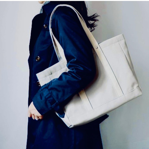 お仕事にもおすすめ◇倉敷帆布のA4トート◇サイドマチ◇アイスグレー