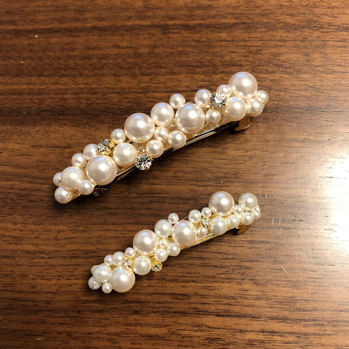 パールバレッタ 大きめサイズ バレッタ Tous les jours 通販