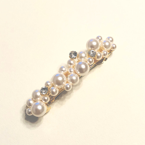 品質一番の パールバレッタ 大きめサイズ バレッタ Tous les jours 通販 ヘアアクセサリー