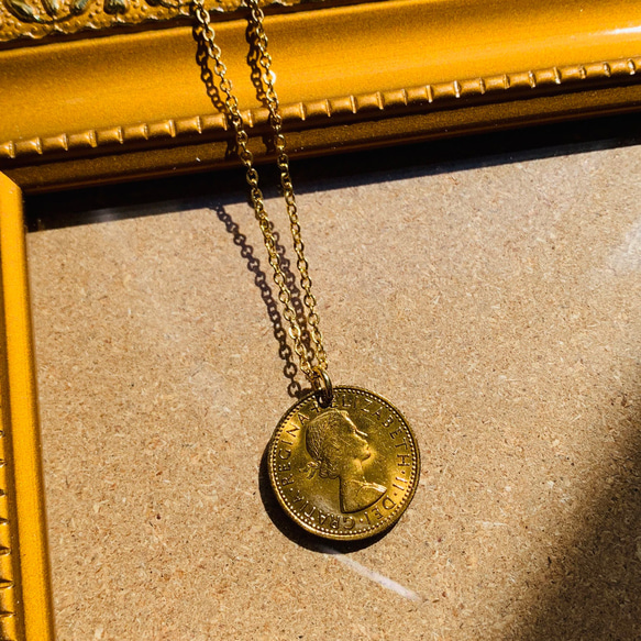 シックスペンス コイン ネックレス ゴールド 金属アレルギー対応 日本製 送料無料 6ペンス コイン 幸せを運ぶ 9枚目の画像