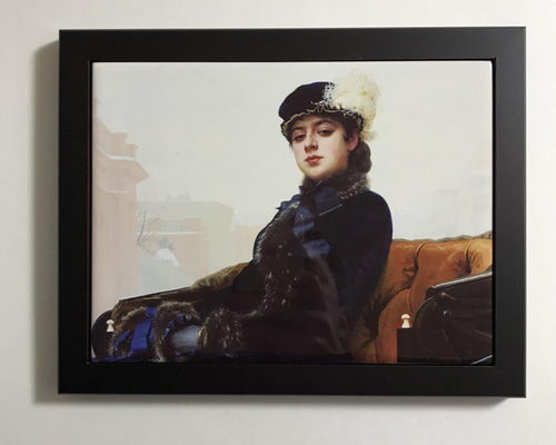 硝子絵画 女性像 木製フレーム付き 5d8fa1f702ec8fe19c8d9ac7468e19