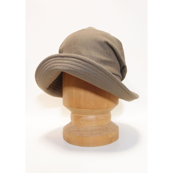 ピッコロ・オクトハット・カノコ/Mサイズ　カーキ　UV　たためる帽子　風に飛ばない帽子　 3枚目の画像