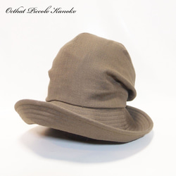 ピッコロ・オクトハット・カノコ/Mサイズ　カーキ　UV　たためる帽子　風に飛ばない帽子　 2枚目の画像