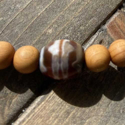 開光☆四線虎牙天珠2連ブレス ブレスレット dzi ＊ ΚΑйON ＊ 通販