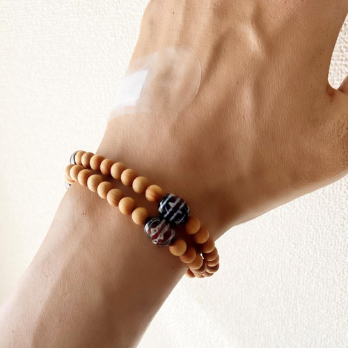 開光☆四線虎牙天珠2連ブレス ブレスレット dzi ＊ ΚΑйON ＊ 通販