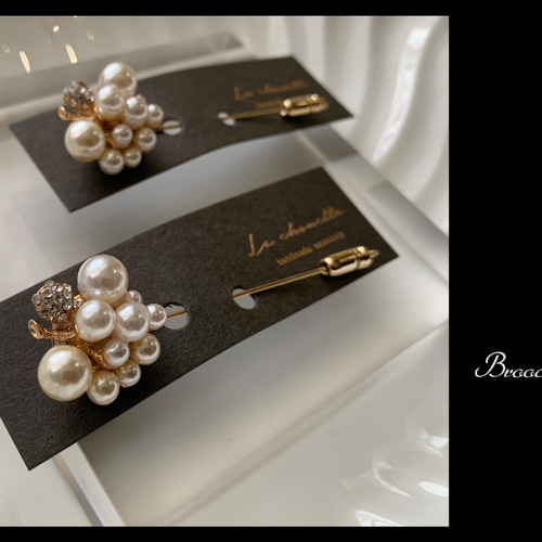 【即日発送】 pearl pearl broach pin（ピンブローチ） ブローチ La chouette 真珠