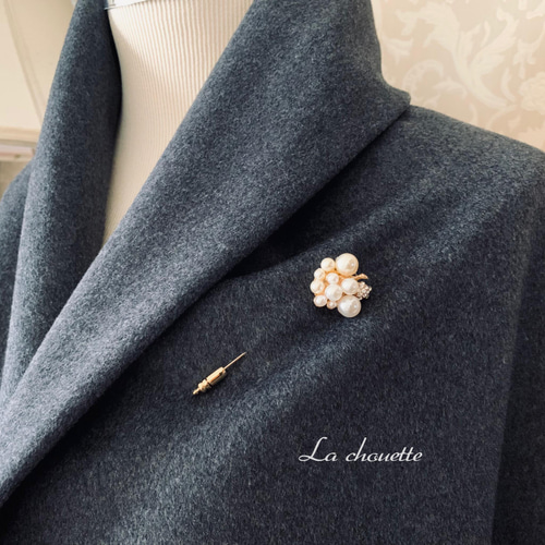 pearl pearl broach pin（ピンブローチ） ブローチ La chouette