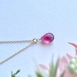 Pink Tourmaline Quartz Necklace 14kgf シルバー変更可能 7枚目の画像