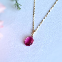 Pink Tourmaline Quartz Necklace 14kgf シルバー変更可能 8枚目の画像