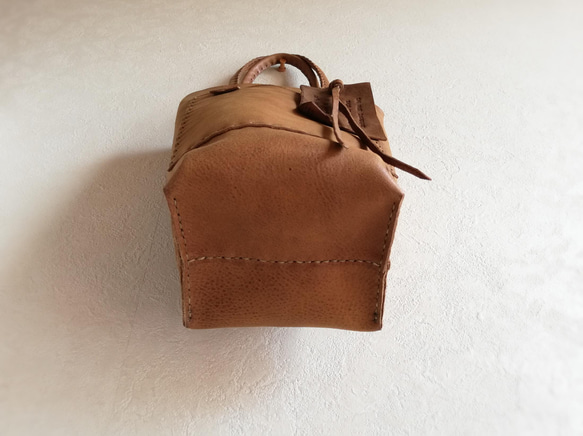 mini tote　ブラウン　オイルシュリンクレザー 15枚目の画像