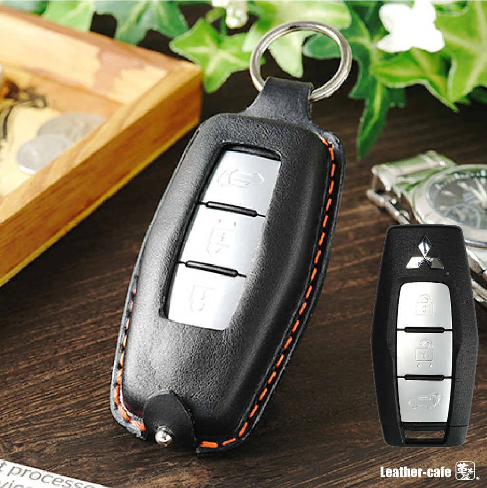 三菱 デリカミニ 新型アウトランダー用 スマートキーケース 本革【mitsubishi-b】