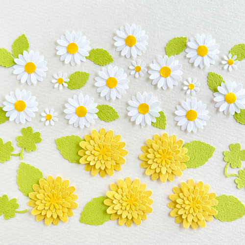 クラフトパンチ春のお花と葉っぱのセット〜たんぽぽ デイジー