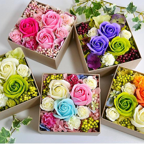 【1487】窓付き収納ボックス フラワーピンク＆パープル9個セット 1487】窓付き収納ボックス フラワーピンク＆パープル9個セット 1487