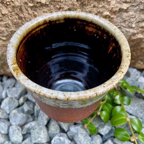自然釉　フリーカップ　湯呑み　焼酎　タンブラー　大きめ 2枚目の画像