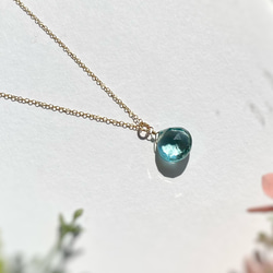 〜Sea green〜 Green Amethyst Quartz  Necklace 14kgf シルバー変更可能 11枚目の画像