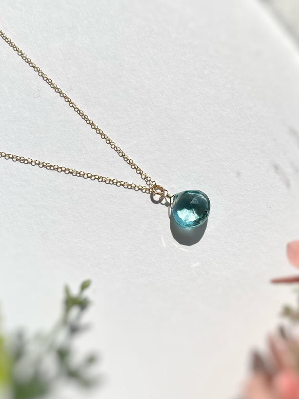 〜Sea green〜 Green Amethyst Quartz  Necklace 14kgf シルバー変更可能 11枚目の画像