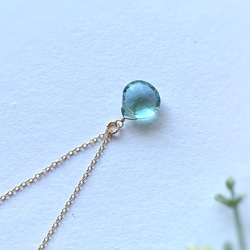 〜Sea green〜 Green Amethyst Quartz  Necklace 14kgf シルバー変更可能 10枚目の画像