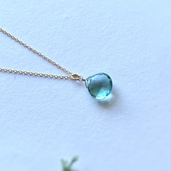 〜Sea green〜 Green Amethyst Quartz  Necklace 14kgf シルバー変更可能 12枚目の画像