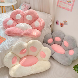 ミニソファー かわいい猫の爪の座布団 人造ウサギ毛グッション 抱き枕