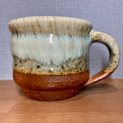 自然釉 　水色　マグカップ　大きめ　 1枚目の画像