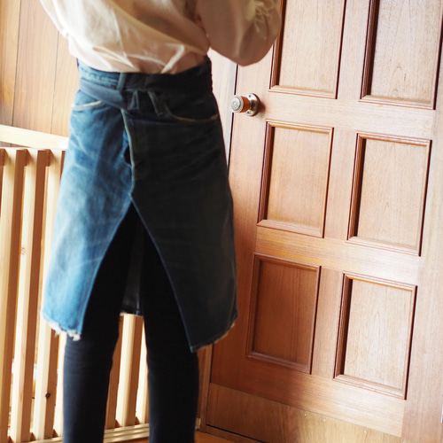 デニムリメイクエプロン デニムスカート Levi's503short