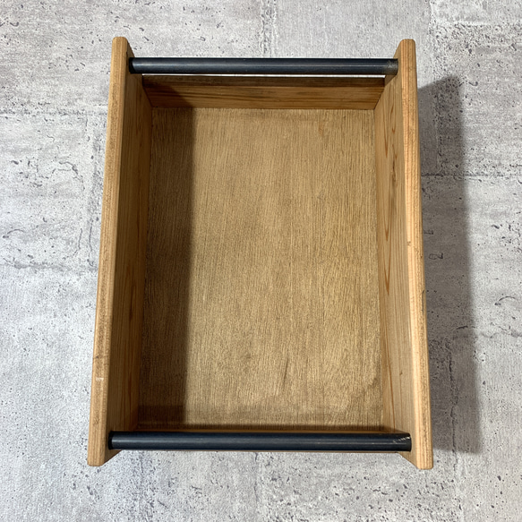 木箱　ウッドボックス　アイアン　収納　アウトドア　ビンテージ　多目箱　A4サイズ　フリーボックス 3枚目の画像