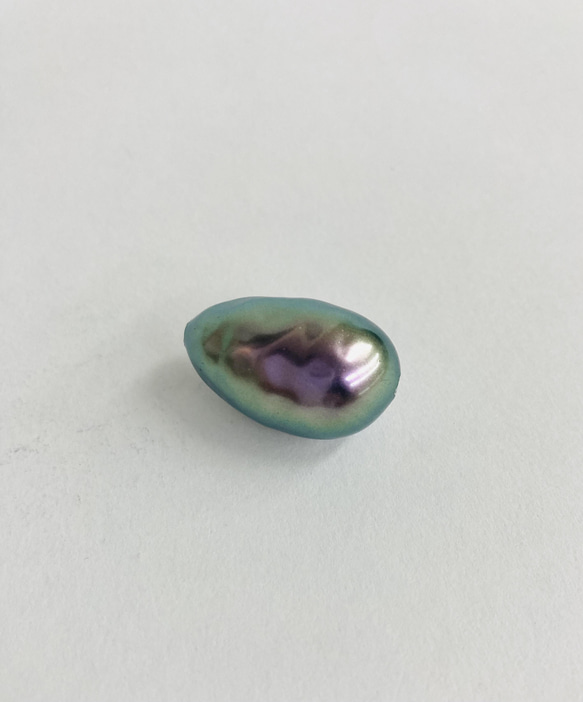 ガラスバロックパールドロップ両穴/約15x25mm/1ケ/タヒチアンパープル/made in japan 5枚目の画像