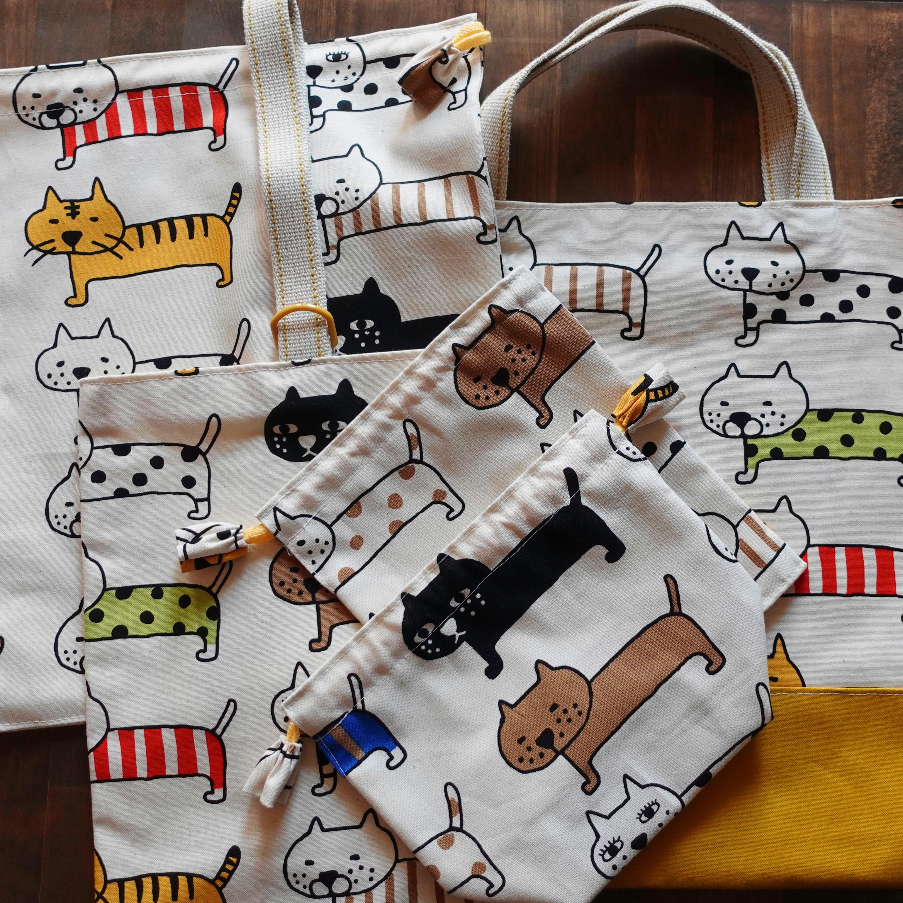 入園入学5点セット　ネコ柄 4,400円