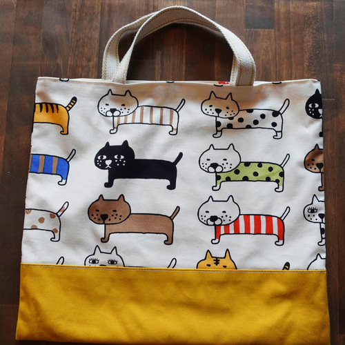 ハンドメイド 入園入学5点セット レッスンバッグセット 猫柄