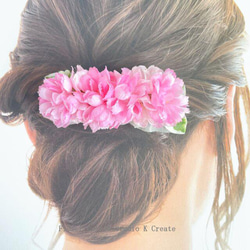山桜とパールのバレッタ　髪飾り　バレッタ 　桜　さくら　サクラ　入学式　卒業式　結婚式　フォーマル 2枚目の画像