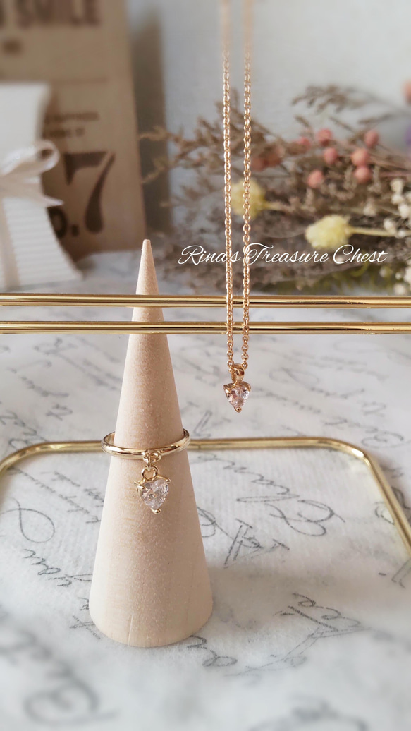 指輪とネックレスのセット ネックレス と 指輪 （ リング ）2点 セット 販売 ♡ ハート の