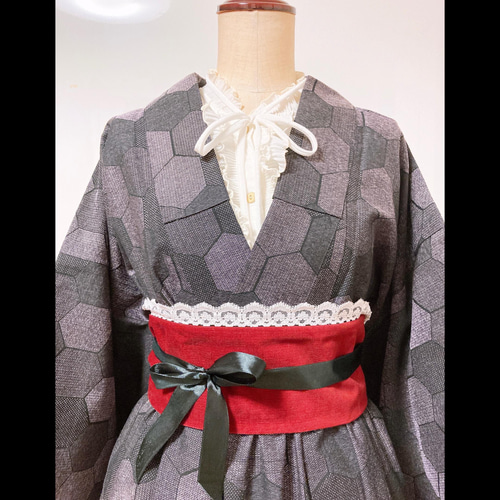 ◇着物リメイク◇ セットアップ リバーシブルベルト付き