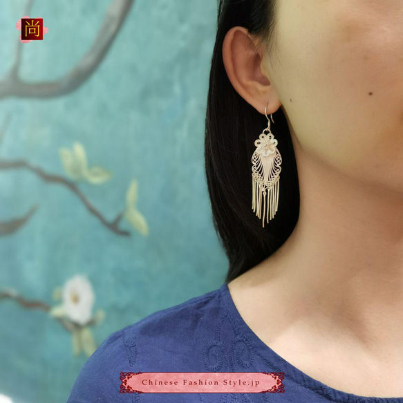 中國民族風復古手工耳環 999銀 拉絲工藝  #103 第6張的照片