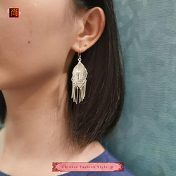 中國民族風復古手工耳環 999銀 拉絲工藝  #104 第6張的照片
