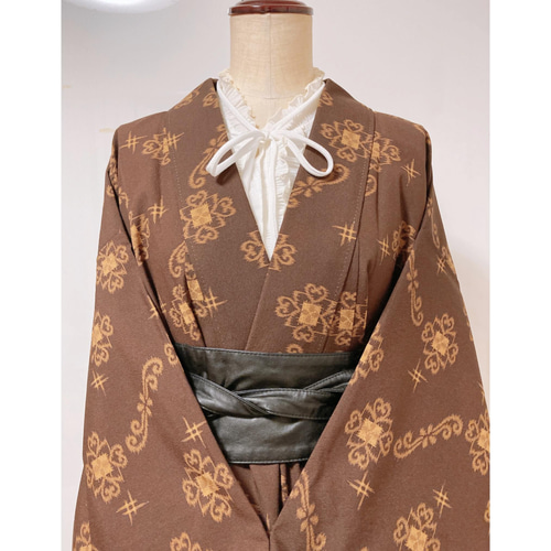 展示品◇着物リメイク◇ セットアップアイボリーベルト付き1点もの