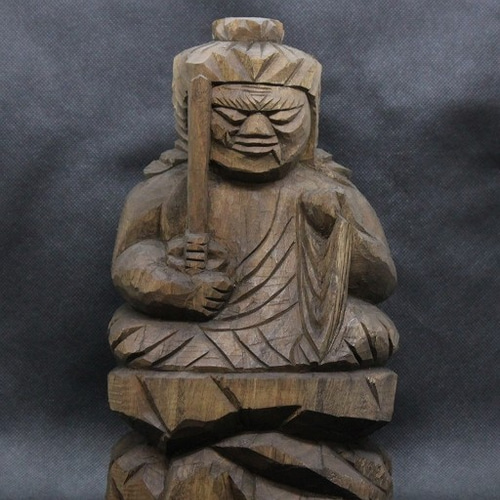 仏像 円空仏 木彫 不動明王坐像(高さ:35cm )【受注制作:納期 仏像 円空仏 木彫 不動明王坐像(高さ:35cm )【受注制作:納期