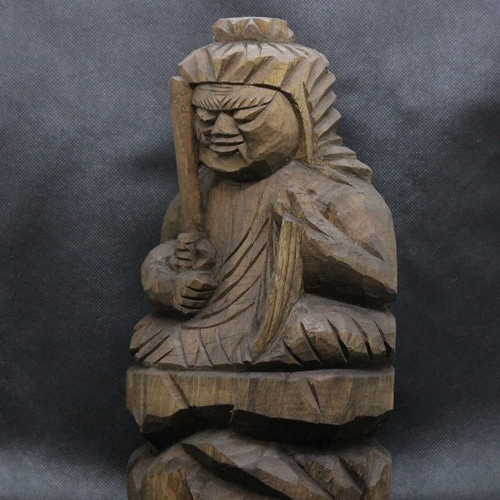 仏像 円空仏 木彫 不動明王坐像（高さ：35cm ）【受注制作：納期