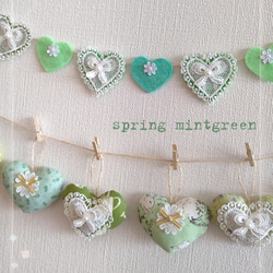 ✩.*spring mintgreen✩˚sweetハートガーランド 2本セット 4枚目の画像