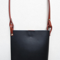 Italian leather pochette「streamline」BLACK 5枚目の画像