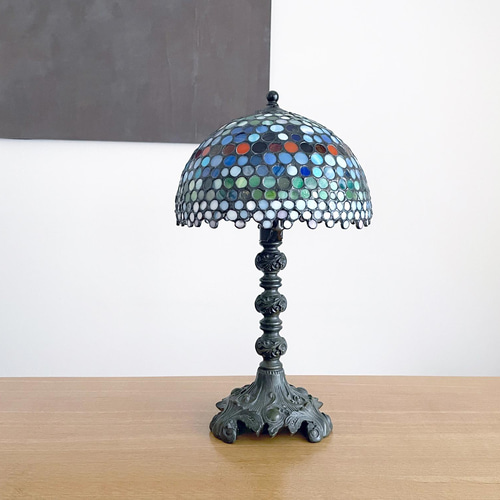 送料無料】ステンドグラス ナイトランプ（ドットライン-カラフル