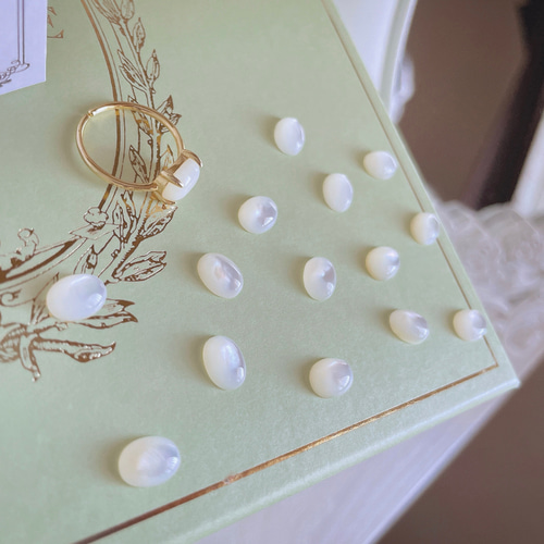 ★お取置き★年代物【フランス製✤マザーオブパールと天然石】ヴィンテージリング FR-10 アンティークリング K18 天然ダイヤモンド 天然真珠 フランス