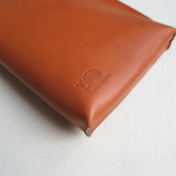 Italian leather pochette「streamline」ORANGE 8枚目の画像