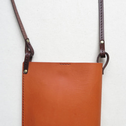 Italian leather pochette「streamline」ORANGE 5枚目の画像